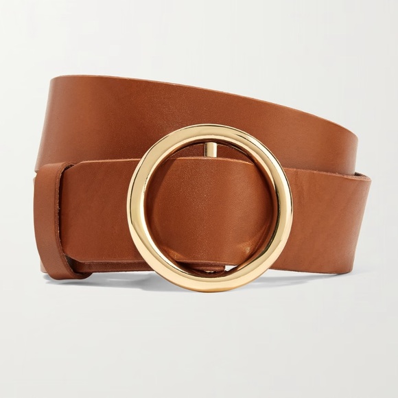 Frame Denim Le Circle Leather Belt in Cognac